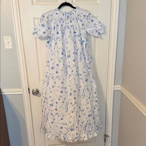 Floral Blue and White hill house nap dress